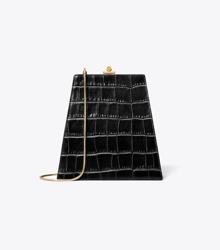 Tory Burch designer borse a spalla Minibag in pelle a rilievo effetto coccodrillo in Black angle