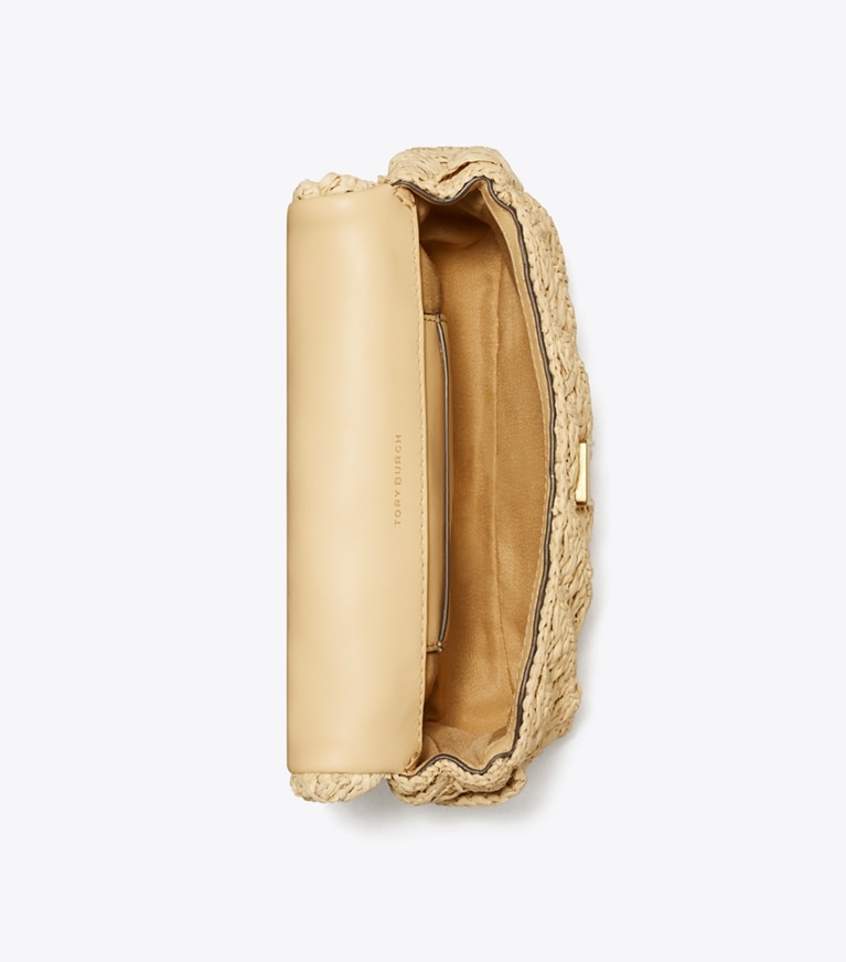 Tory Burch designer borse a spalla Minibag Kira intrecciata con pattina in Natural angle