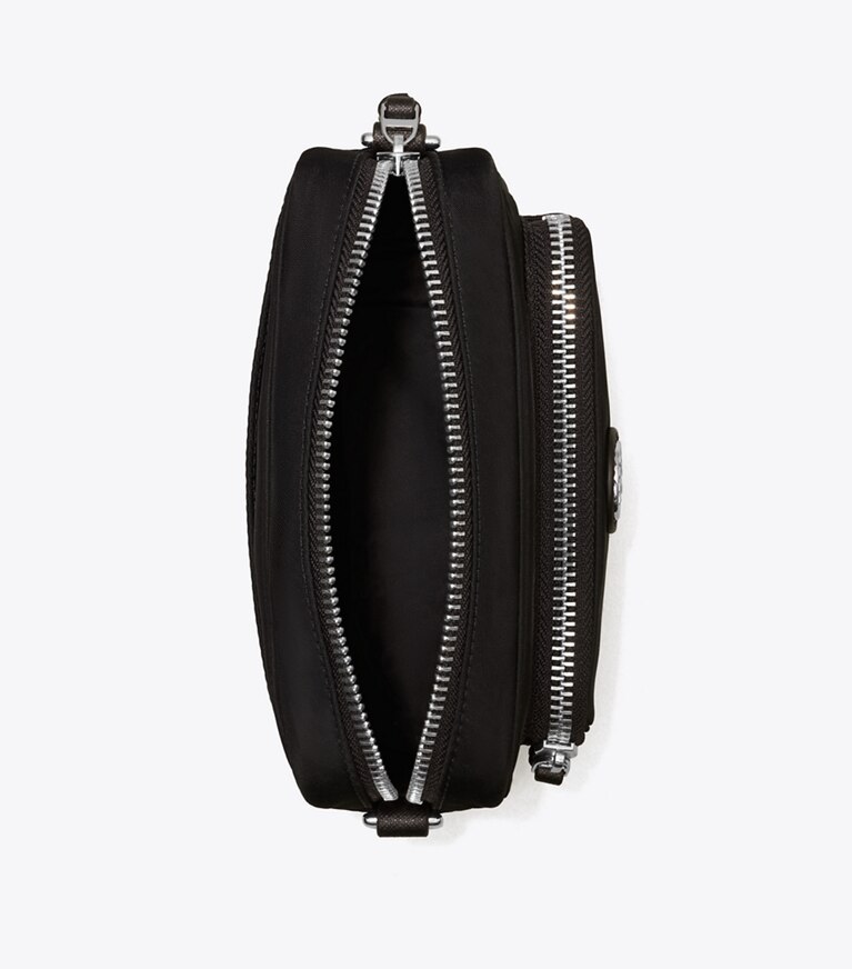 Tory Burch diseñador bolsos bandolera Minibandolera de nailon en Black desde arriba