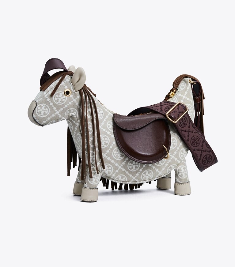 Tory Burch diseñador bolsos bandolera Minibolso Horse en Gray / Multi ángulo