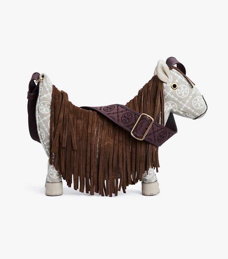 Tory Burch diseñador bolsos bandolera Minibolso Horse en Gray / Multi volver
