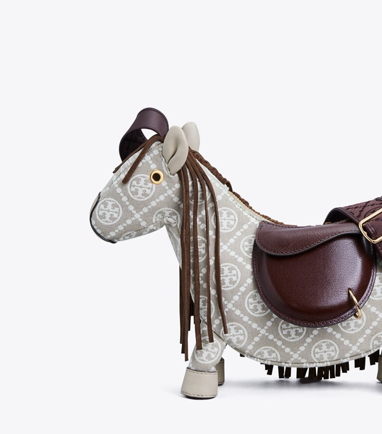 Tory Burch diseñador bolsos bandolera Minibolso Horse en Gray / Multi detalle