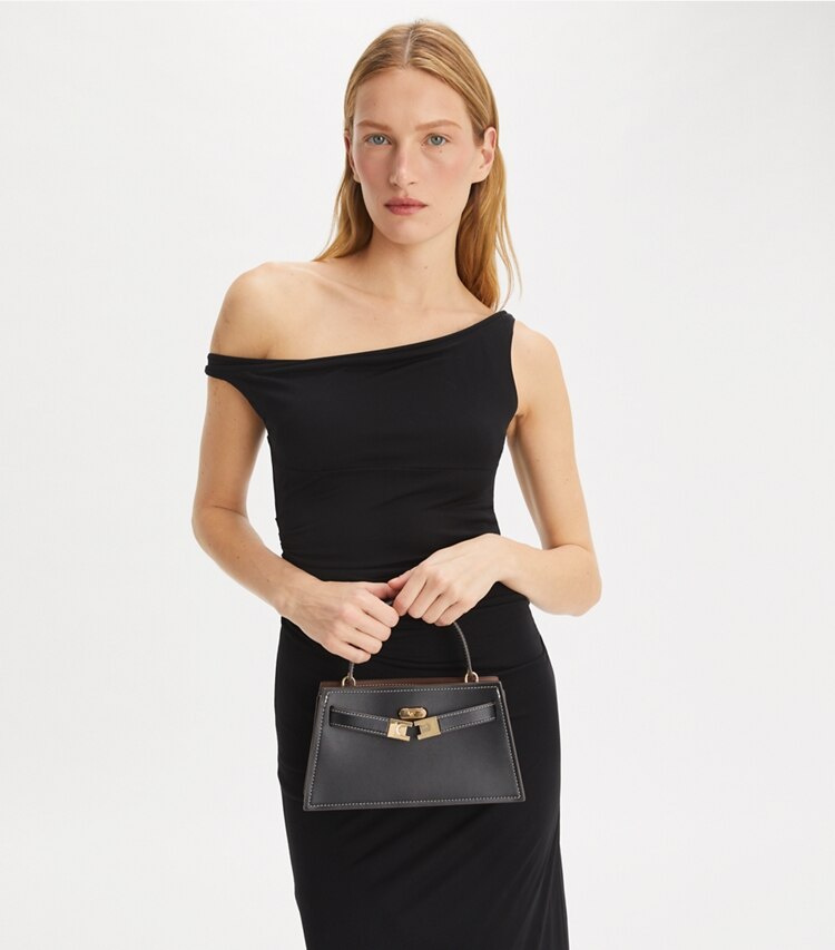 Tory Burch diseñador bolsos bandolera Minibolso Lee Radziwill con asa superior en Black adicional en el modelo