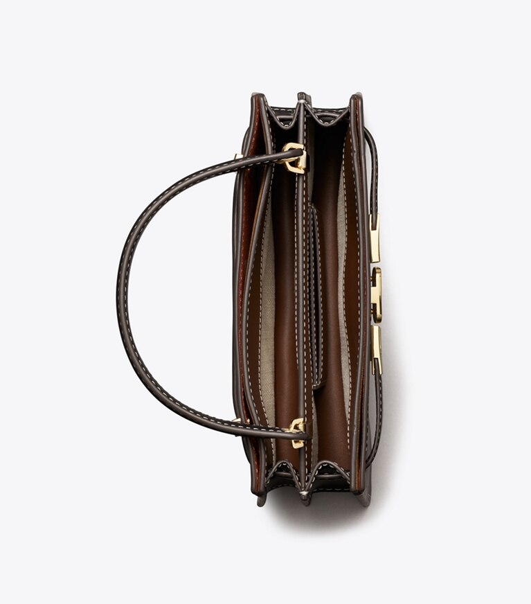 Tory Burch diseñador bolsos bandolera Minibolso Lee Radziwill con asa superior en Black desde arriba