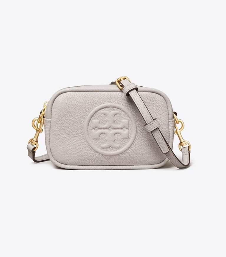 Tory Burch diseñador bolsos bandolera Minibolso Perry Bombé en Bay Gray frente