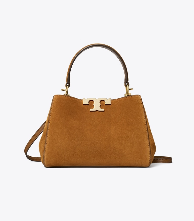Tory Burch diseñador bolsos bandolera Minibolso satchel Eleanor de ante en Caramel frontal