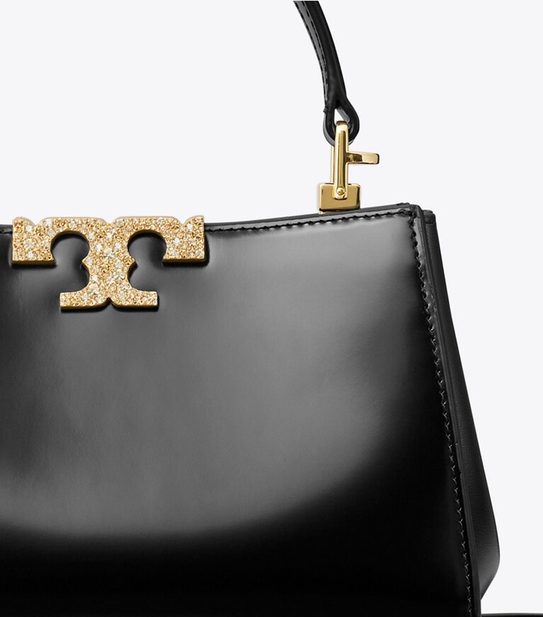 Tory Burch diseñador bolsos bandolera Minibolso satchel Eleanor de pavé en Black detalle