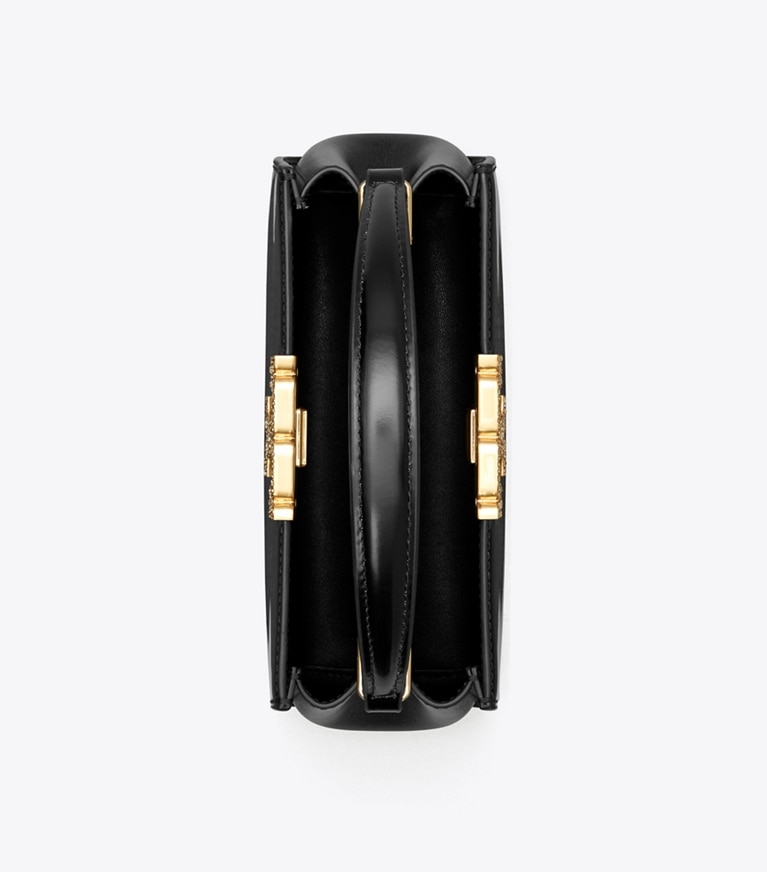 Tory Burch diseñador bolsos bandolera Minibolso satchel Eleanor de pavé en Black desde arriba