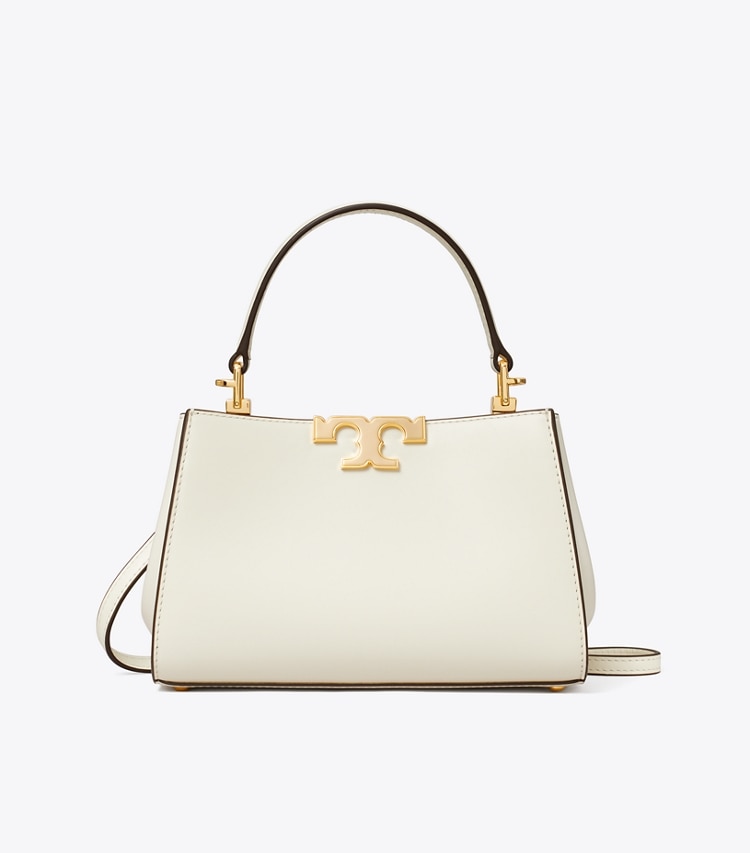 Tory Burch diseñador bolsos bandolera minibolso satchel Eleanor en Warm White frontal