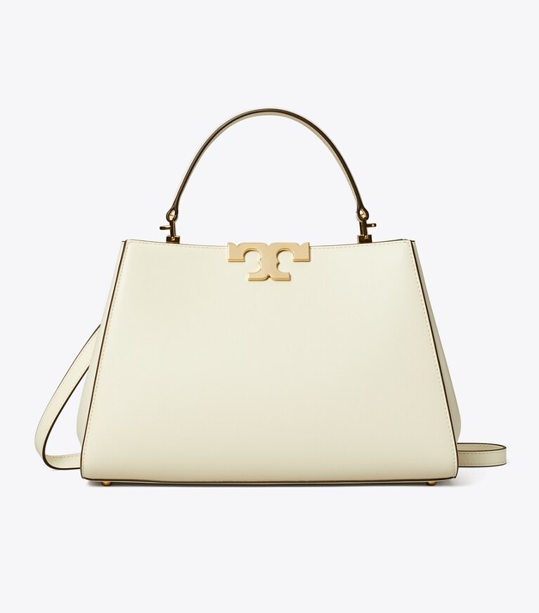 Tory Burch diseñador bolsos satchel Minibolso satchel Eleanor en Warm White frontal