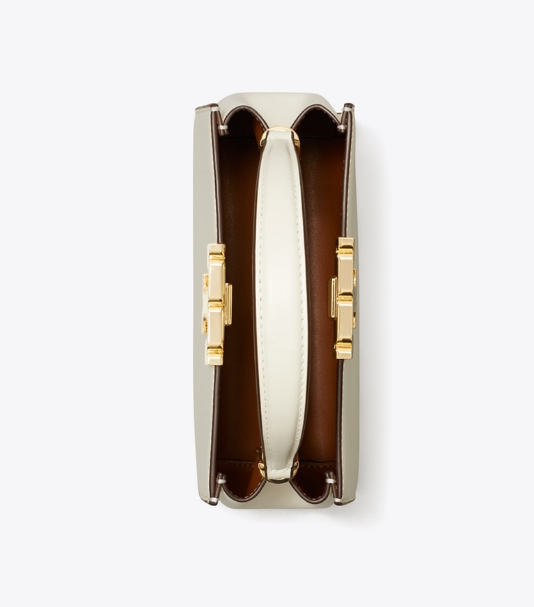Tory Burch diseñador bolsos bandolera minibolso satchel Eleanor en Warm White desde arriba