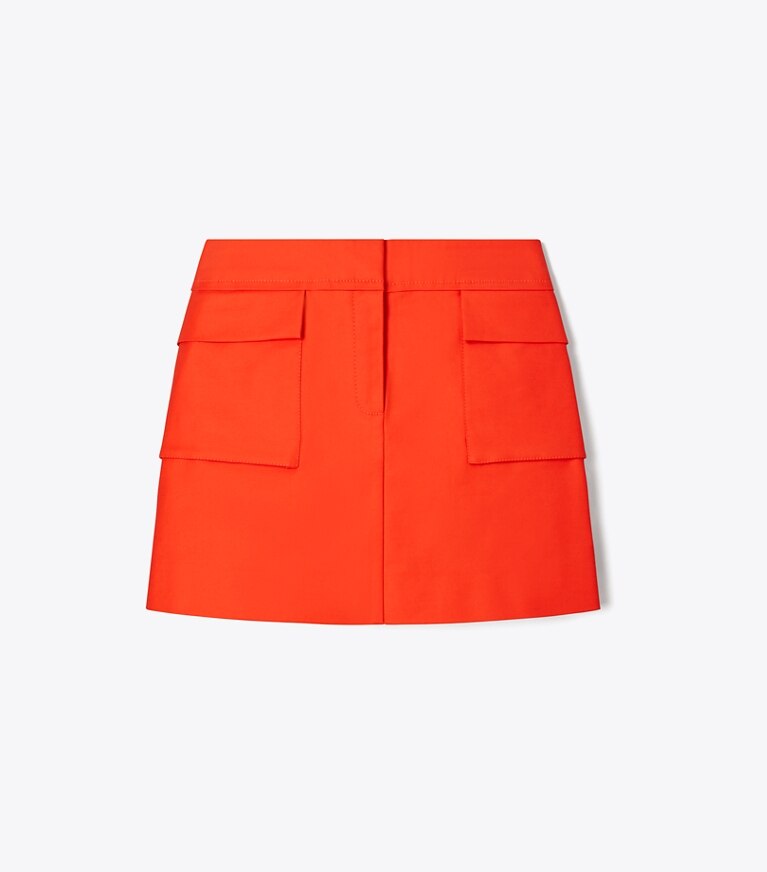 Tory Burch diseñador prendas inferiores Minifalda de algodón en Blazing Red frente