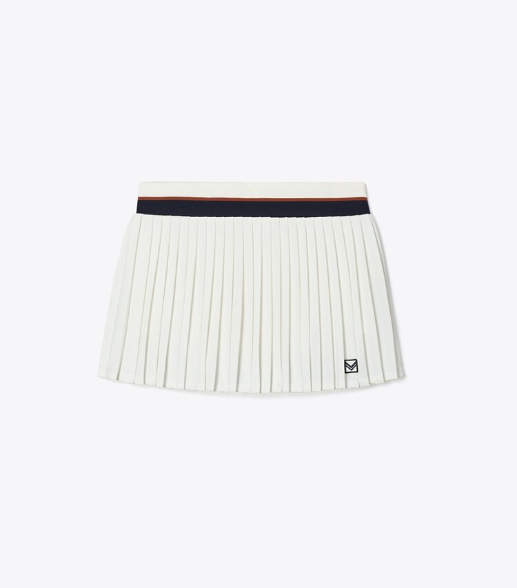 Tory Sport designer pantaloni Minigonna da tennis a pieghe in Snow White / Tory Navy front