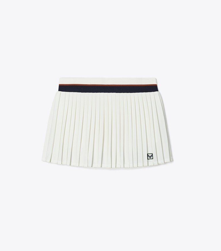 Tory Sport designer pantaloni Minigonna da tennis a pieghe in Snow White / Tory Navy front