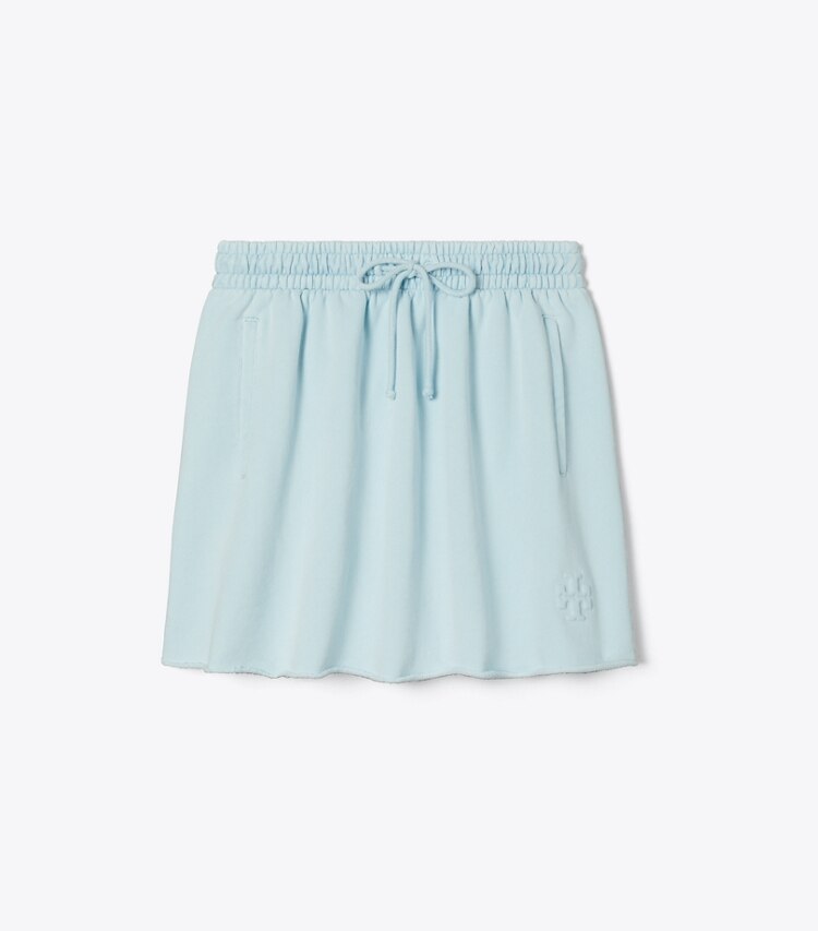 Tory Sport designer pantaloni Minigonna in spugna di cotone in Pastel Sky front