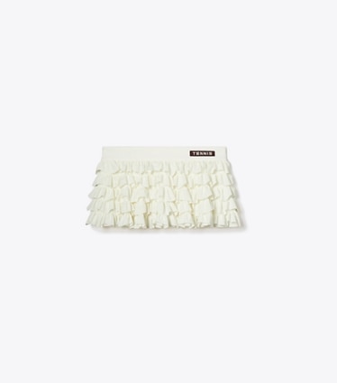 Tory Sport designer bas Minijupe de tennis stretch in Snow White front