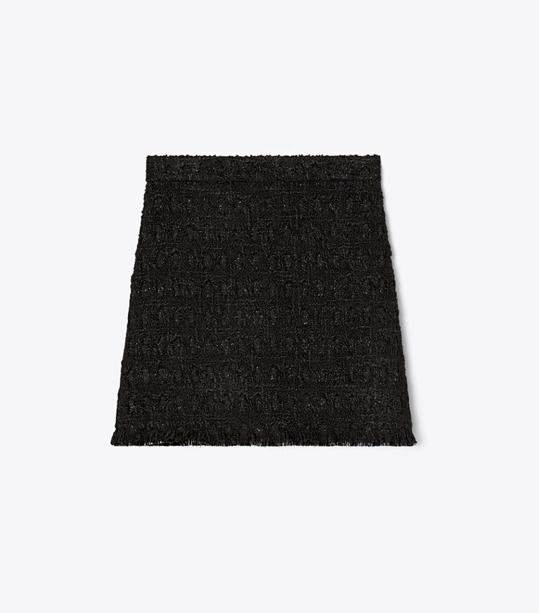 Tory Burch designer bas Minijupe en tweed scintillant in Black front