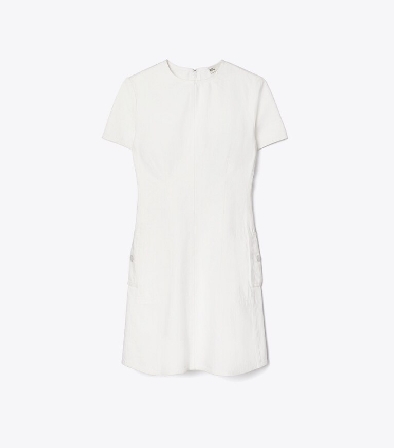 Tory Burch diseñador vestidos Minivestido de mezclilla en White frente