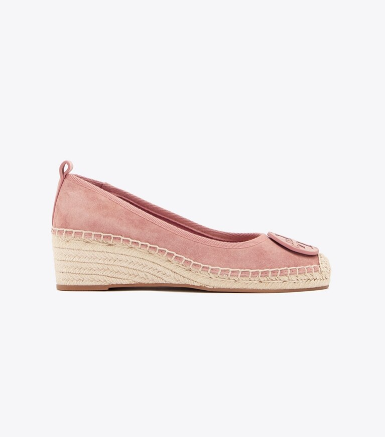 Tory Burch designer espadrilles Minnie Ballet Wedge Espadrille in MALVA angle