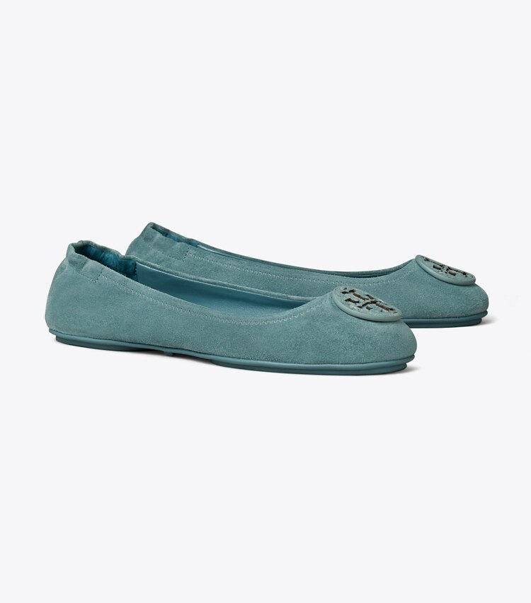 Tory Burch designer loafers Minnie Reiseballerina aus Wildleder in SERENO angle