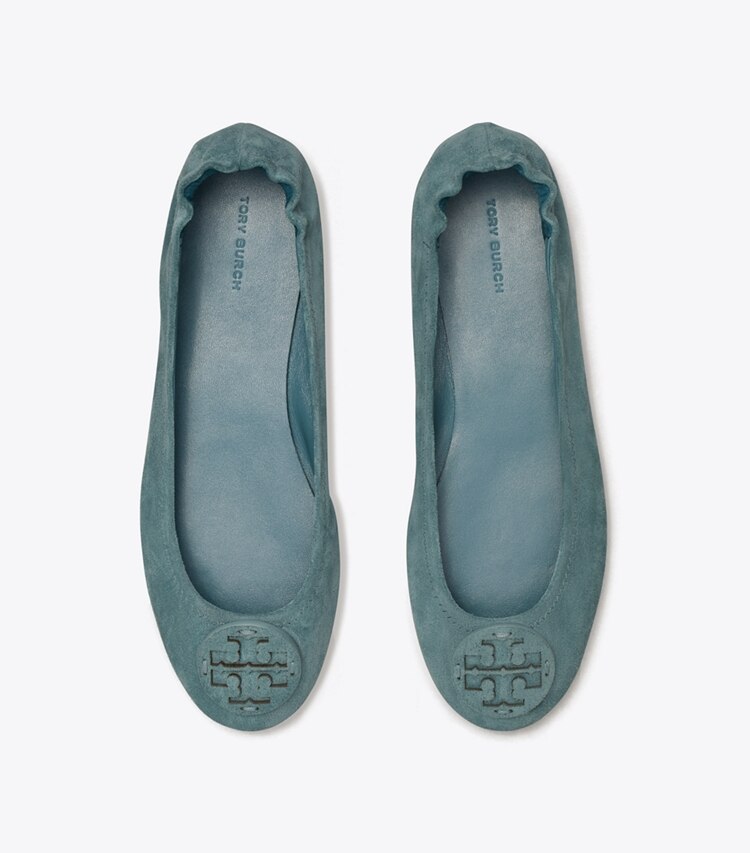 Tory Burch designer loafers Minnie Reiseballerina aus Wildleder in SERENO von oben