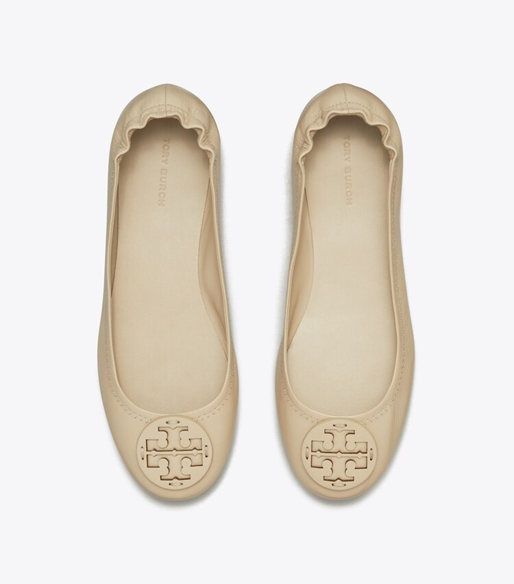 Tory Burch designer loafers Minnie Reiseballerina in STONE GRAY von oben