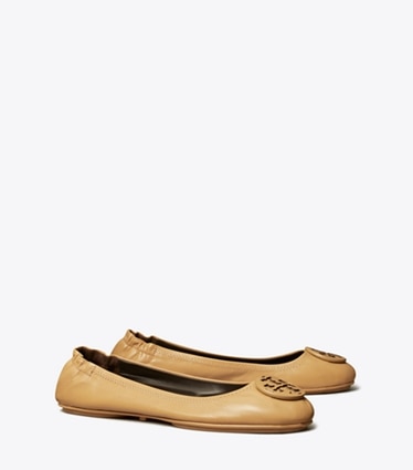 Tory Burch designer flats Minnie Travel Ballet in GINGER SHORTBREAD angle