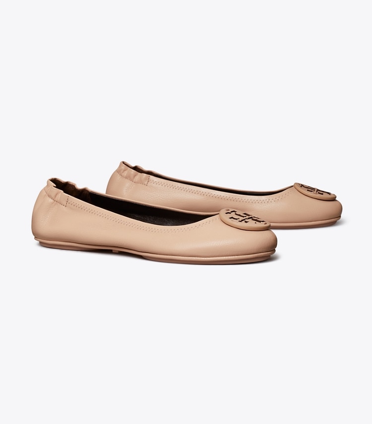 Tory Burch designer flats Minnie Travel Ballet in PINK BRICK angle