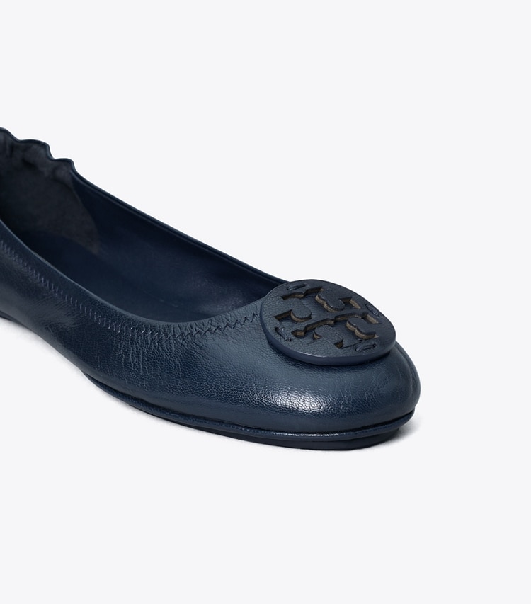 Tory Burch designer flats Minnie Travel Ballet in NEW NAVY detail