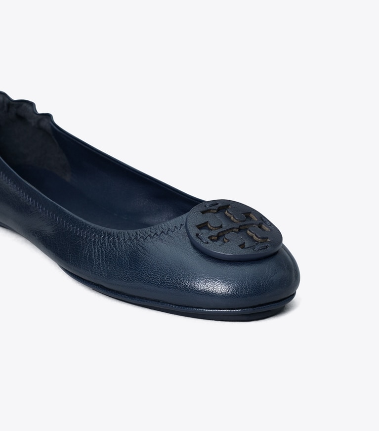 Tory Burch designer flats Minnie Travel Ballet in NEW NAVY angle