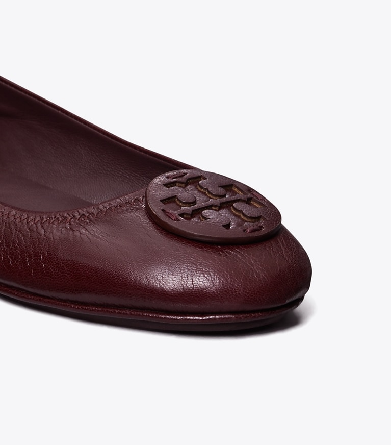 Tory Burch designer flats Minnie Travel Ballet in PLUM angle