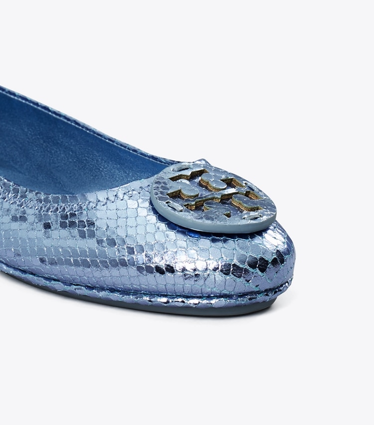 Tory Burch designer フラット ミニー トラベル バレエ in LAGUNA BLUE ディテール
