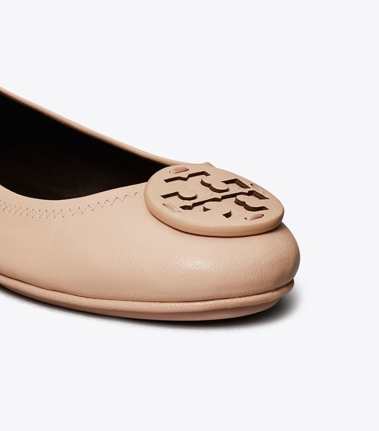 Tory Burch designer flats Minnie Travel Ballet in PINK BRICK detail