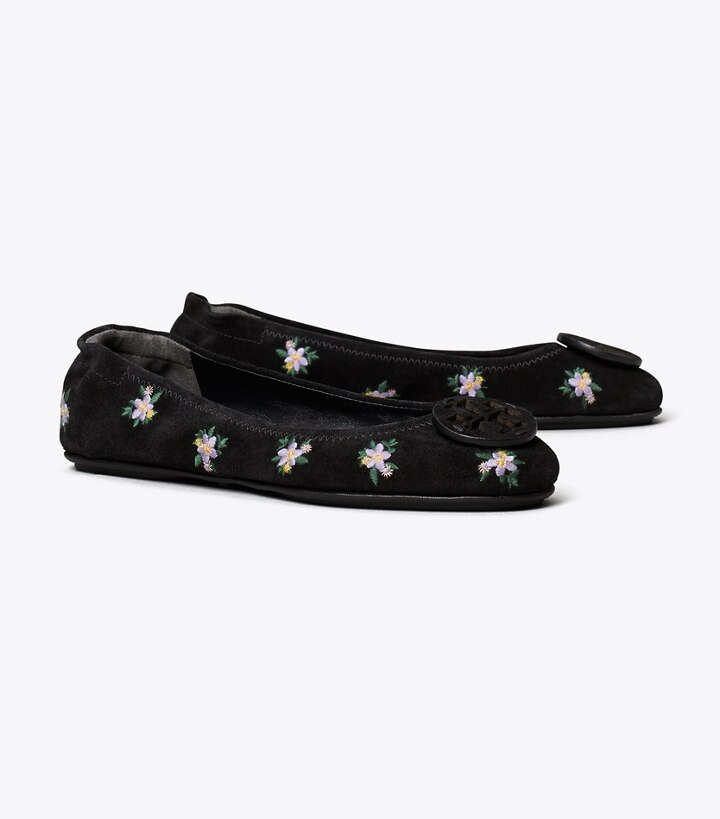 black suede tory burch flats