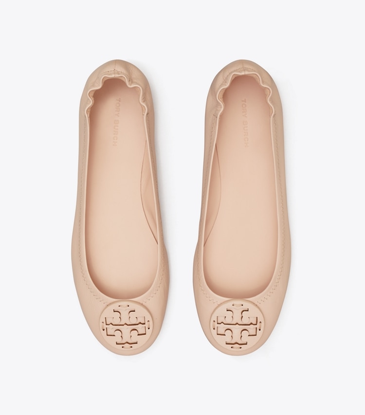 Tory Burch designer flats Minnie Travel Ballet in SOFT PINK overhead