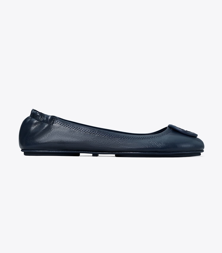 Tory Burch designer flats Minnie Travel Ballet in NEW NAVY side