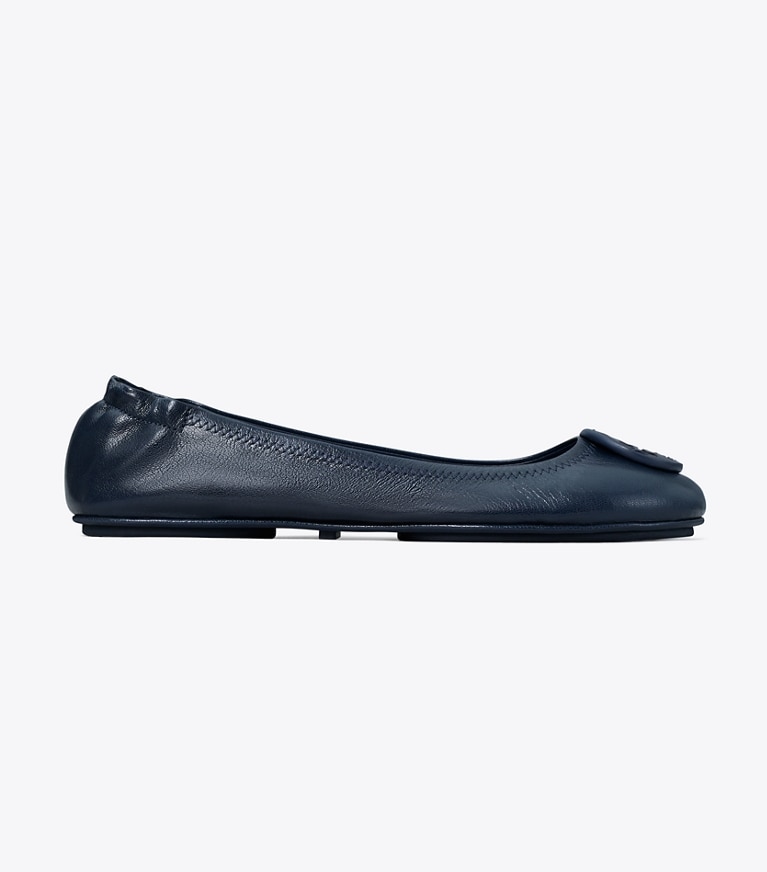 Tory Burch designer flats Minnie Travel Ballet in NEW NAVY angle
