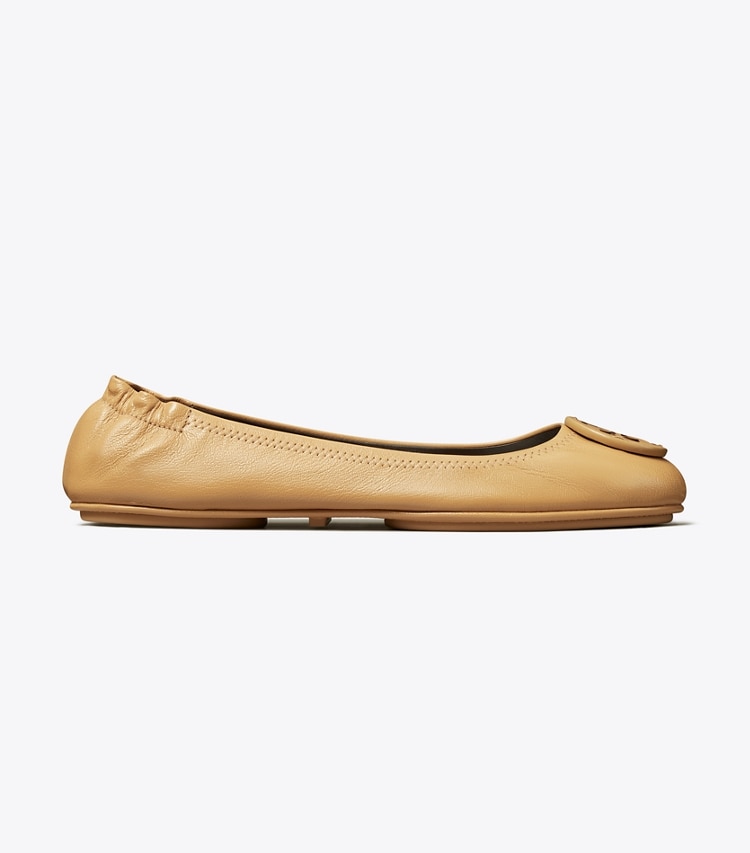Tory Burch designer flats Minnie Travel Ballet in GINGER SHORTBREAD side
