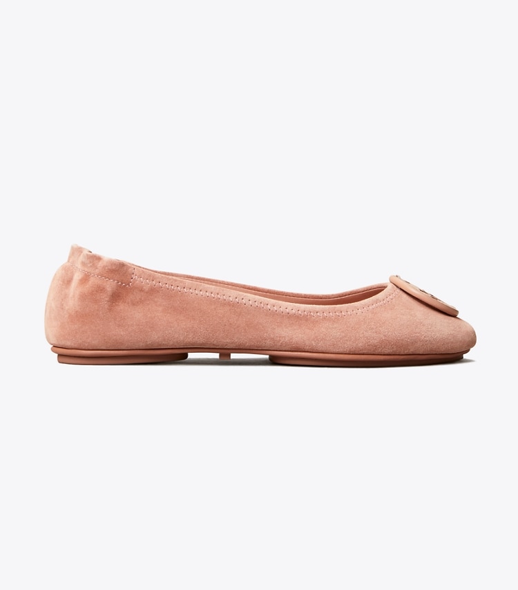 Tory Burch designer flats Minnie Travel Ballet in Malva side