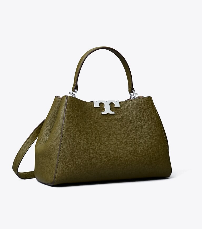 Tory Burch designer henkeltaschen Mittelgroße, weiche Eleanor Henkeltasche in Dark Olive angle