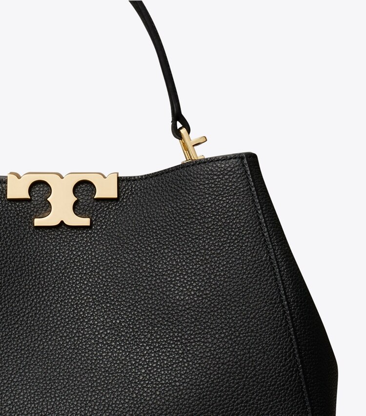 Tory Burch designer henkeltaschen Mittelgroße, weiche Eleanor Henkeltasche in Black / GOLD detail