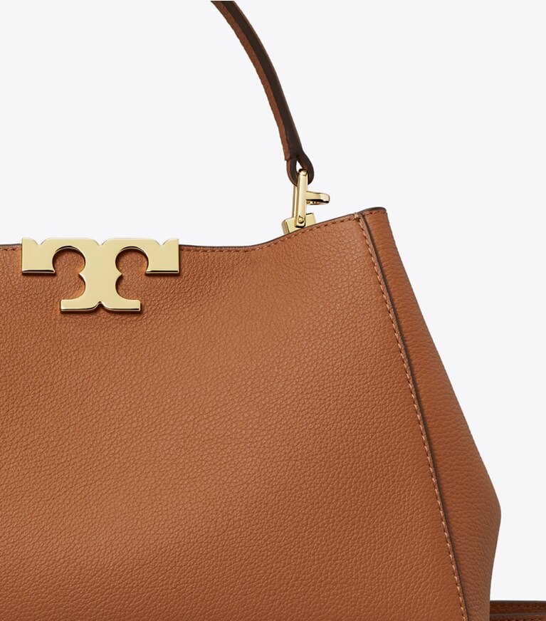 Tory Burch designer henkeltaschen Mittelgroße, weiche Eleanor Henkeltasche in Aged Tan detail