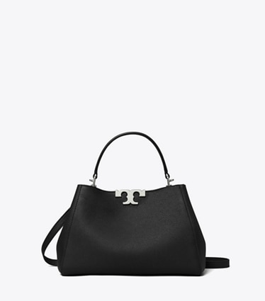 Tory Burch designer henkeltaschen Mittelgroße, weiche Eleanor Henkeltasche in Black front