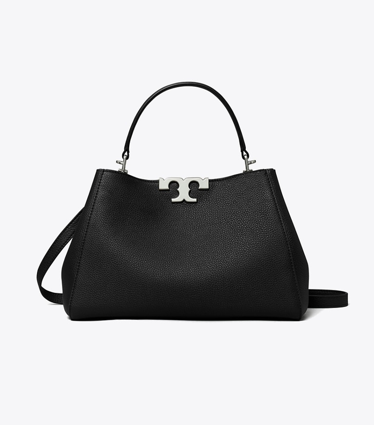 Tory Burch designer henkeltaschen Mittelgroße, weiche Eleanor Henkeltasche in Black angle
