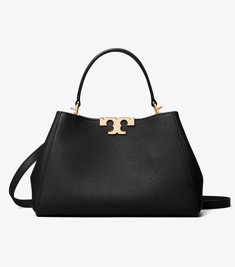 Tory Burch designer henkeltaschen Mittelgroße, weiche Eleanor Henkeltasche in Black / GOLD front