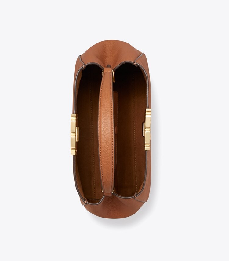 Tory Burch designer henkeltaschen Mittelgroße, weiche Eleanor Henkeltasche in Aged Tan von oben