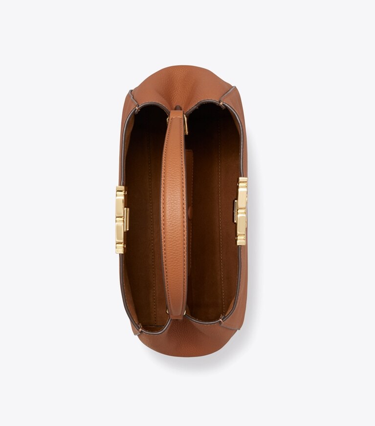 Tory Burch designer henkeltaschen Mittelgroße, weiche Eleanor Henkeltasche in Aged Tan von oben