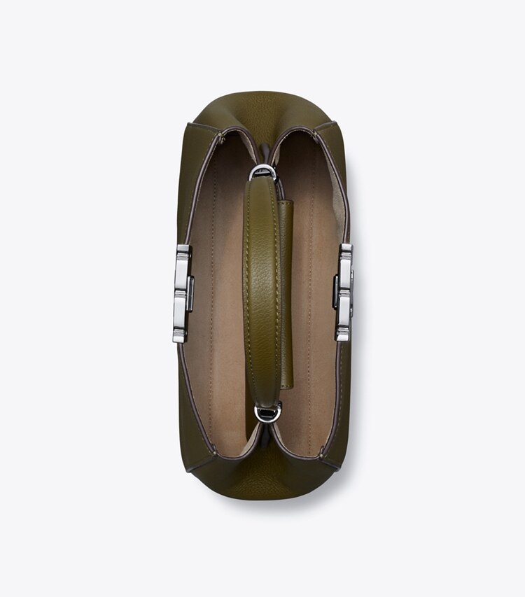 Tory Burch designer henkeltaschen Mittelgroße, weiche Eleanor Henkeltasche in Dark Olive von oben