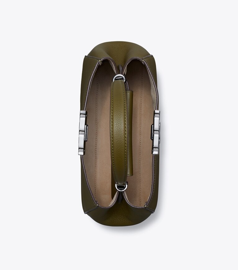 Tory Burch designer henkeltaschen Mittelgroße, weiche Eleanor Henkeltasche in Dark Olive von oben
