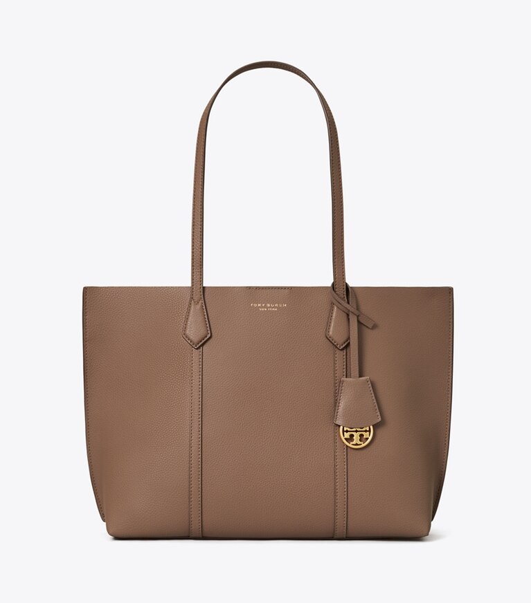 Tory Burch designer tote bags Mittelgroße Perry Tote Bag in CLAM SHELL angle